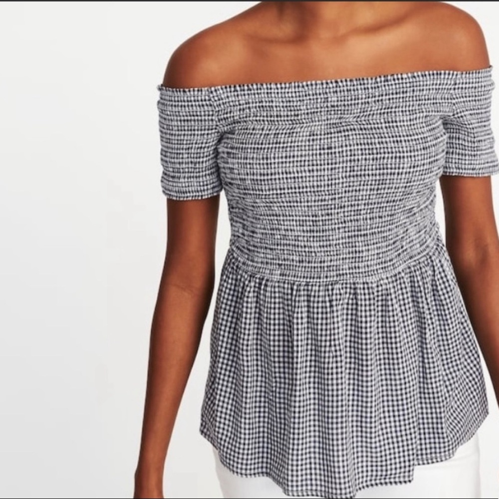 Old Navy Off the Shoulder Gingham Top - Large